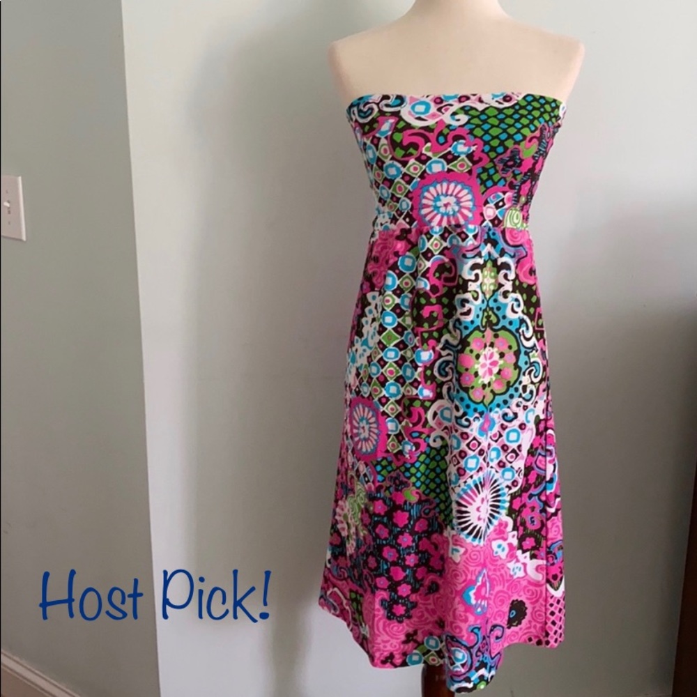 Jude Connally Strapless Medallion Floral Dress - S